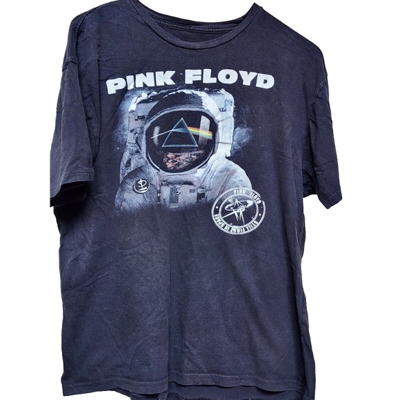 Pink Floyd Logo Circle Donna T-Shirt Nero L 100% Cotone Regular